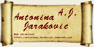 Antonina Jaraković vizit kartica